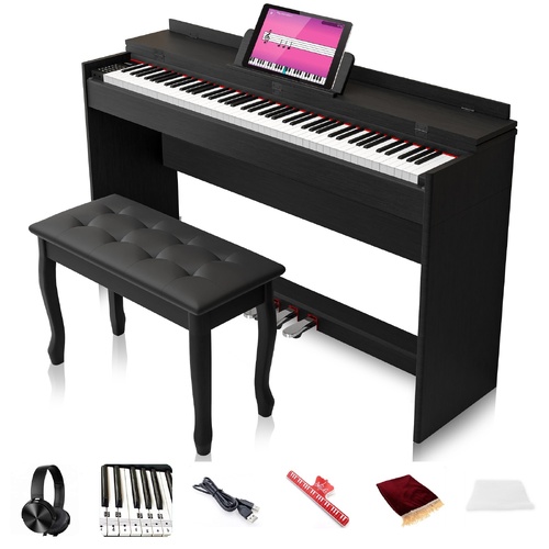 Maestro MDP400B Compact Beginner Digital Piano (Black) w/ 88 Weighted Hammer Action Keys & Flip-Down Lid - bench sold separately