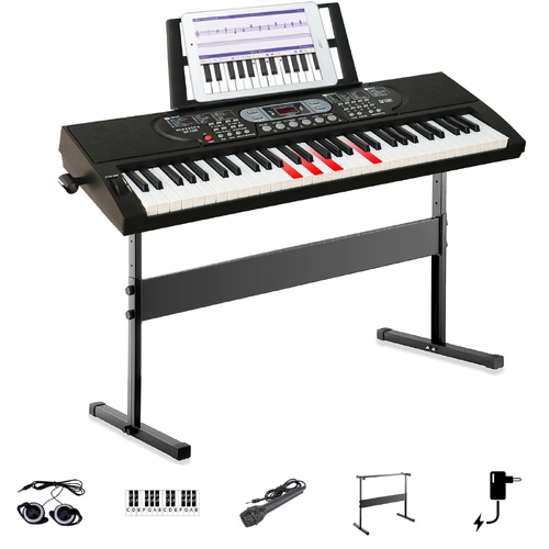 Maestro  L200-L100  Beginner 61-Key Electronic Lighting Piano Keyboard With Stand, Microphone & Accessories