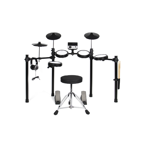 Powerstrike Avatar Fusion V3 8-Piece Electronic Digital Mesh Drum Kit with Drum Stool, Drumsticks, Headphones