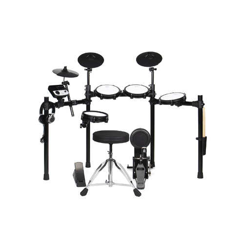 Powerstrike COMET Electronic Digital Mesh Drum Kit 8-Piece with Drum Stool, Drumsticks & Headphones