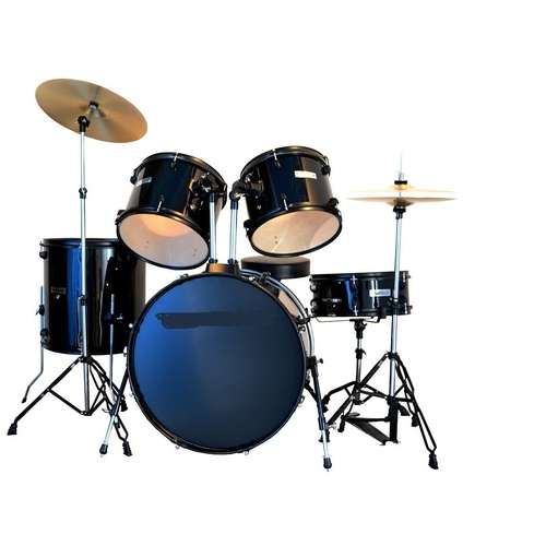 POWERSTRIKE 5 Piece ROCK DRUM KIT 22" Full size DEEP OCEAN Incl Cymbals